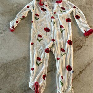 KYTE BABY ROMPER CLOUD POPPIES 12-18